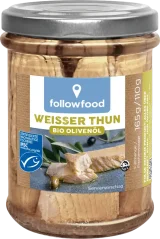 Followfood Filety tuňáka bílého v bio olivovém oleji 165 g