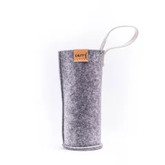 Carry plstený eko obal na sklenenú fľašu, farba šedá