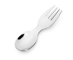 LEKKABOX Mini Spork – nerezová lyžička a vidlička 2v1 10 cm