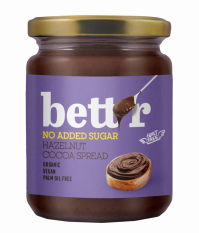Bett’r  lískooříškovo-kakaová pomazánka bez přidaného cukru bio 250g