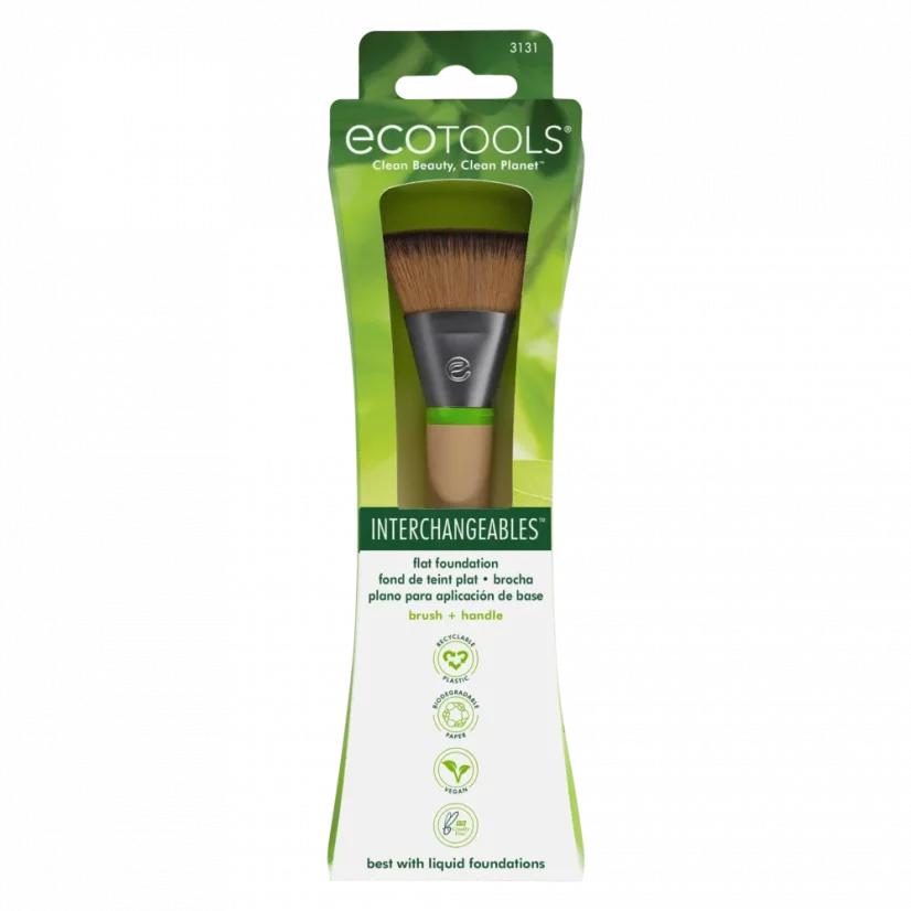 Ecotools Interchangeables Štetec na make-up plochý s vymeniteľnou hlavicou