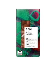 Vivani Čokoláda z plnotučného mléka s lískovými ořechy 100 g