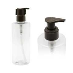 Fľaša s dávkovačom z priehľadného plastu s pumpičkou, objem 250 ml ​