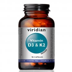 Viridian Vitamín D3 a K2 90 kapsúl