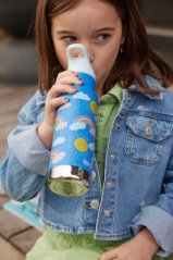 Klean Kanteen Detská nerezová izolovaná fľaša Insulated Kid Classic Narrow 12oz (w/Flip Seal Sport Cap) Rainbows 355 ml