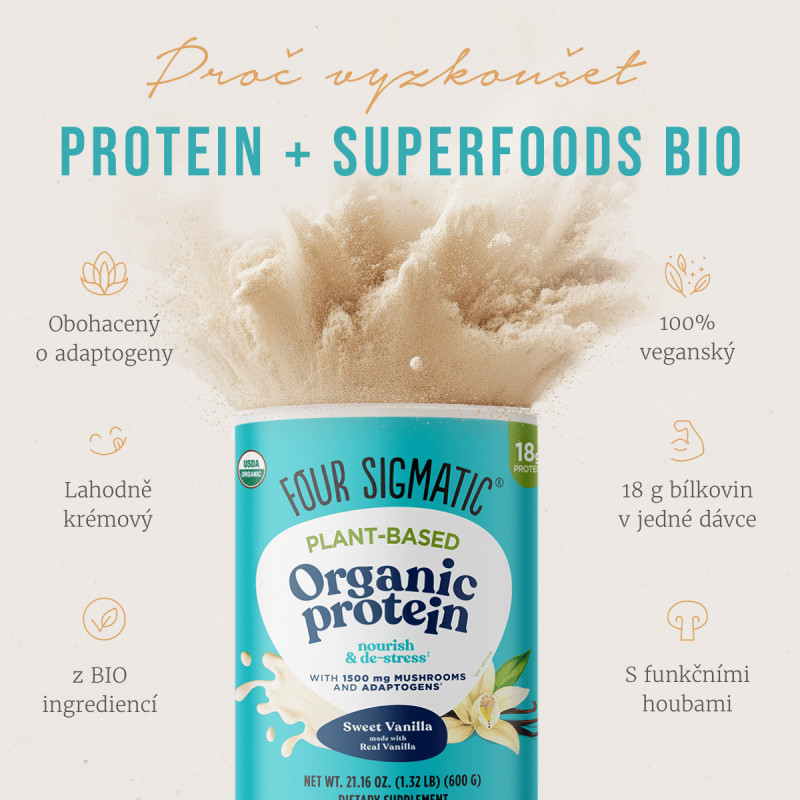 Four Sigmatic vegan Protein Superfoods BIO Creamy Vanilla 600 g
