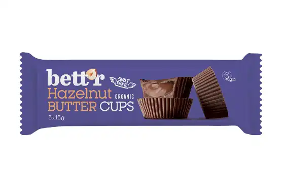 Bett´r bio čokoládové pralinky s lieskovoorieškovým maslom 3 ks 39 g Bett´r bio čokoládové pralinky s lieskovoorieškovým maslom 3 ks 39 g