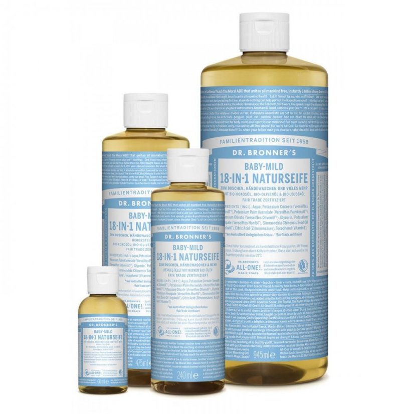 Dr. Bronners tekuté univerzálne mydlo ALL-ONE! baby-mild bez vône - objem: 60 ml