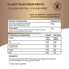 Planet Paleo Bio sušený hovězí vývar citlivé zažívání Cooling Herbs Collagen Protein
