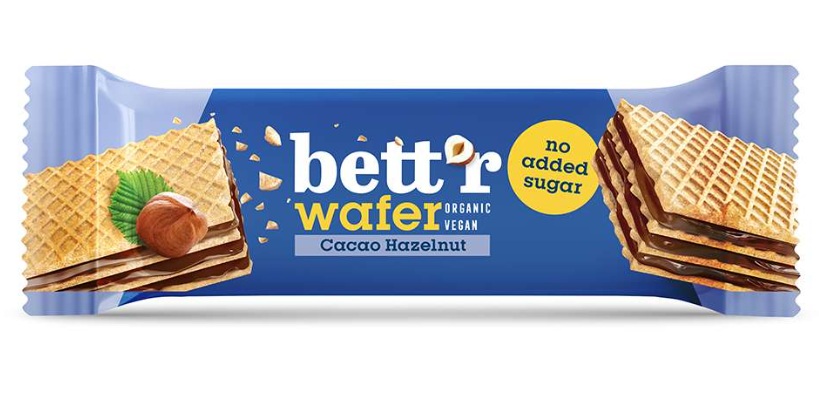 Bett´r Bio oplatky s krémem z kakaa a lískových ořechů bez přidaného cukru 30g
