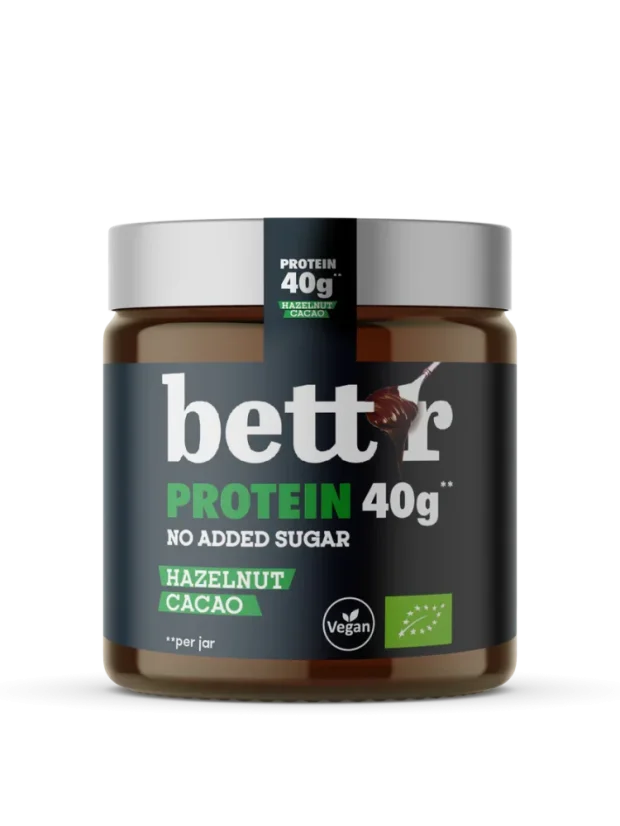 Bettr´s BIO proteinová pomazánka s lískovými oříšky a kakaem, bez přidaného cukru 250 g Bettr´s BIO proteinová pomazánka s lískovými oříšky a kakaem, bez přidaného cukru 250 g