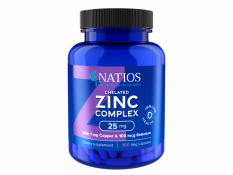 Natios Zinc Chelated Complex Zinek, selen a měď 25 mg 100 kapslí