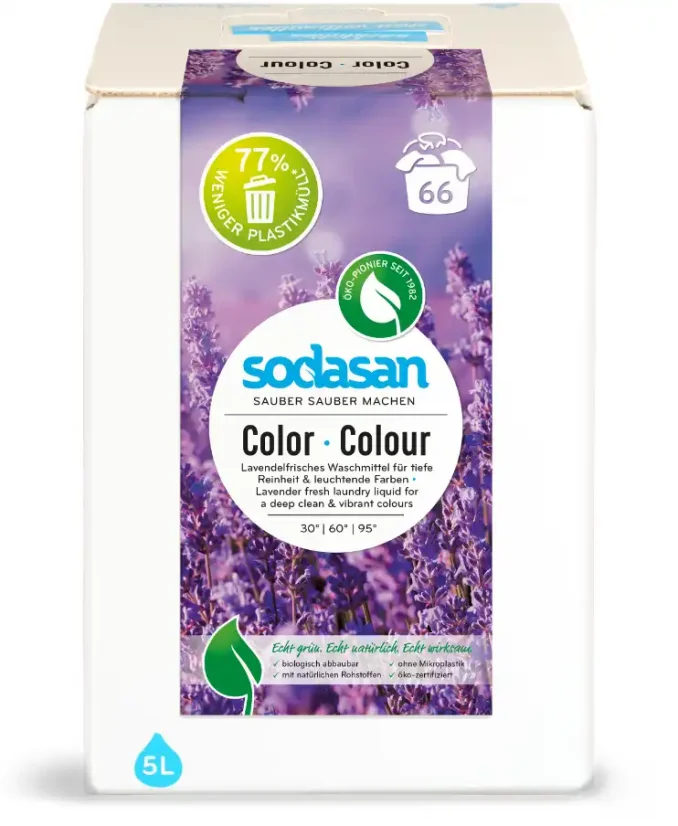 Sodasan tekutý prací prostriedok na farebnú bielizeň Color levanduľa