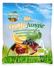 Oekovital Bio ovocné dvojfarebné želé cukríky v tvare zvieratiek Zvieratká v zoo 80 g