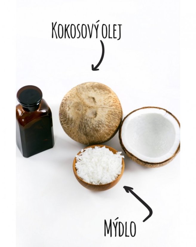 Alchymistky 100% kokosové mydlo na pranie bez vône, pevné - hmotnosť: 500g
