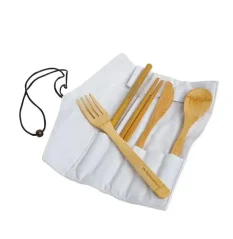 Bamboovement Znovupoužiteľné bambusové príbory v látkovom puzdre