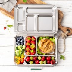 LEKKABOX Grande nerezový bento jídelní box s 5 přihrádkami 960 ml