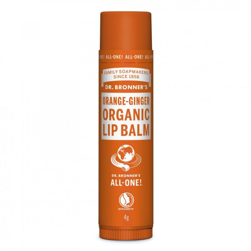 Dr. Bronners balzam na pery pomaranč zázvor 4 g Dr. Bronners balzam na pery pomaranč zázvor 4 g