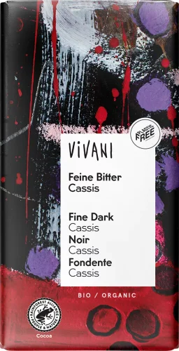 Vivani Bio hořká čokoláda Cassis 100 g