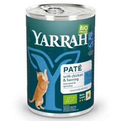 Yarrah Bio Paté pre mačky s kuracím mäsom a rybami 400 g