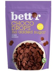 Bett´r  bio čokoládové tmavé kôstky choco drops bez pridaného cukru 200 g