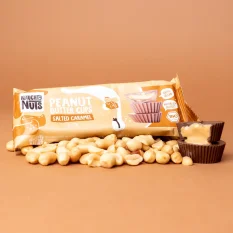 Naughty Nuts Bio čokoládové košíčky s arašidovým slaným karamelom 39g