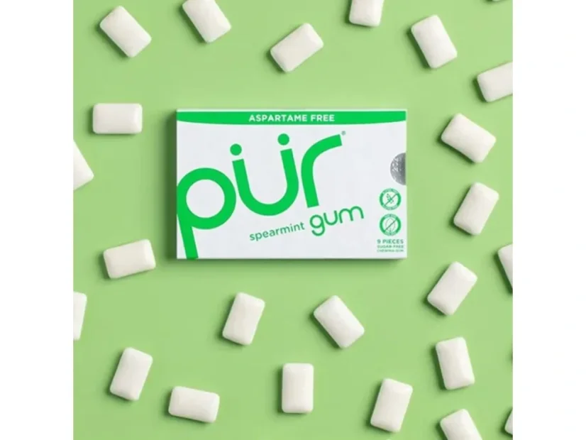 PÜR Žvýkačky bez aspartamu Spearmint s xylitolem, bez cukru