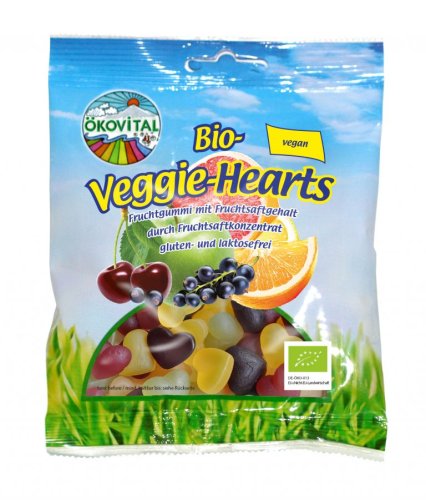 Oekovital bio veganská srdíčka bonbony 80 g
