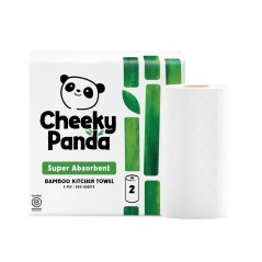 The Cheeky Panda Jednorázové bambusové kuchyňské utěrky bílé 2 vrstvé balení 2 ks