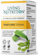 Living nutrition Fermentované synbiotiká s aloe vera a kôrou brestu - Your Flora Terrain 60 tabliet
