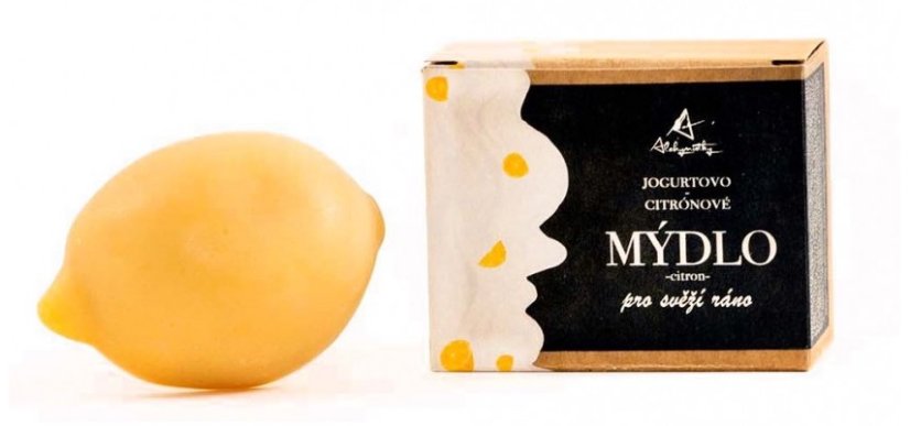 Alchymistky tuhé mydlo jogurtovo-citrónové tvar citrón 90 g