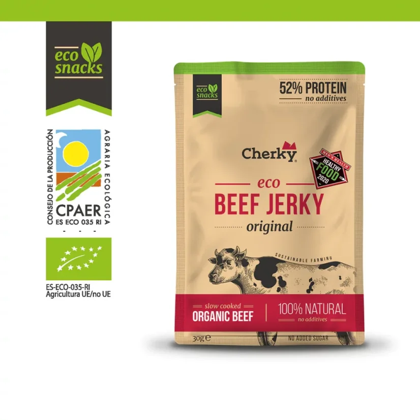 Cherky bio hovädzie jerky originál - hmotnosť: 30 g