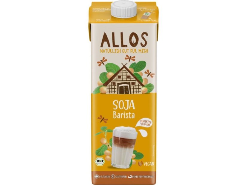 Allos Sójový neslazený nápoj Barista 1 l Allos Sójový neslazený nápoj Barista 1 l