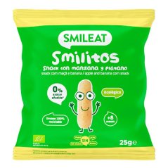 Smileat BIO kukuřičné křupky banán a jablko s panenským olivovým olejem a vitaminem B1 8M+ 25g min.trv.06/2026