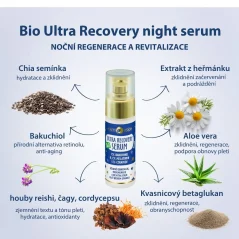 Purity Vision Bio BIO Ultra Recovery noční sérum s 1 % bakuchiolem, melatoninem a ceramidy 30 ml