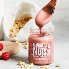 Naughty Nuts Bio Kešu máslo s malinami Raspberry Rumble, 250g