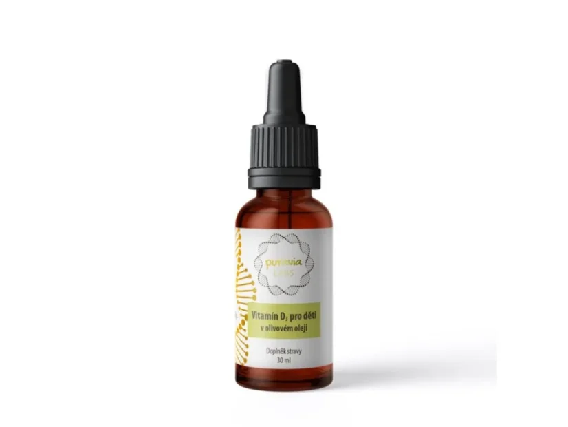 Puravia labs Vitamín D3 v olivovém oleji pro děti 30 ml