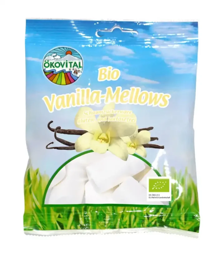 Oekovital Bio vanilkové želé marshmellows cukríky Vanilla Mellows 80 g