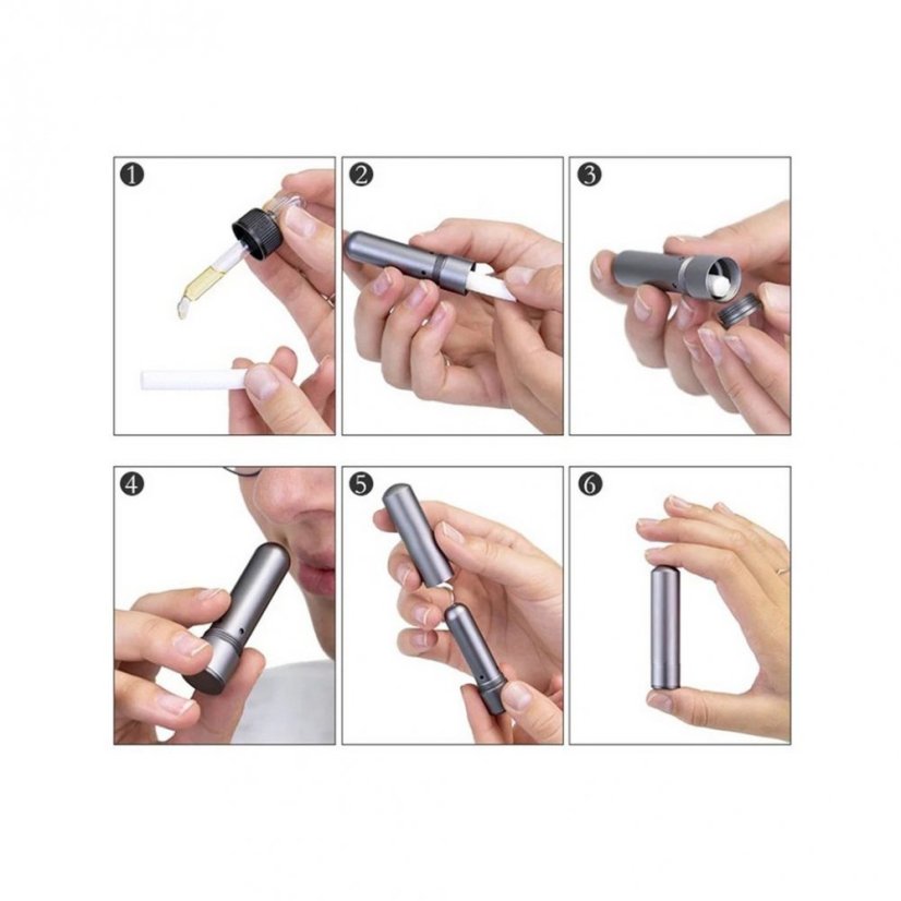 Aromadifuzer Inhalační tyčinka kovová stříbrná