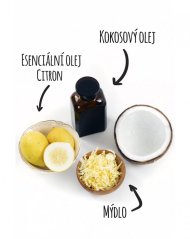 Alchymistky 100% kokosové mýdlo na praní s vůní citronu, strouhané