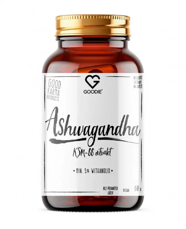 Goodie Bio Ashwagandha extrakt KSM 66 min. 5 % whitanolid 60 kapslí