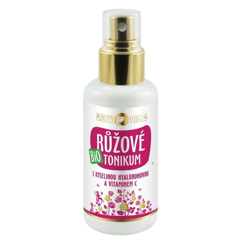 Purity vision Bio Růžové tonikum s kyselinou hyaluronovou a vitaminem C 100 ml