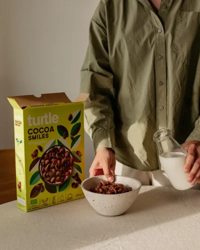 Turtle Bio celozrnné snídaňové cereálie Cocoa Smiles  300 g