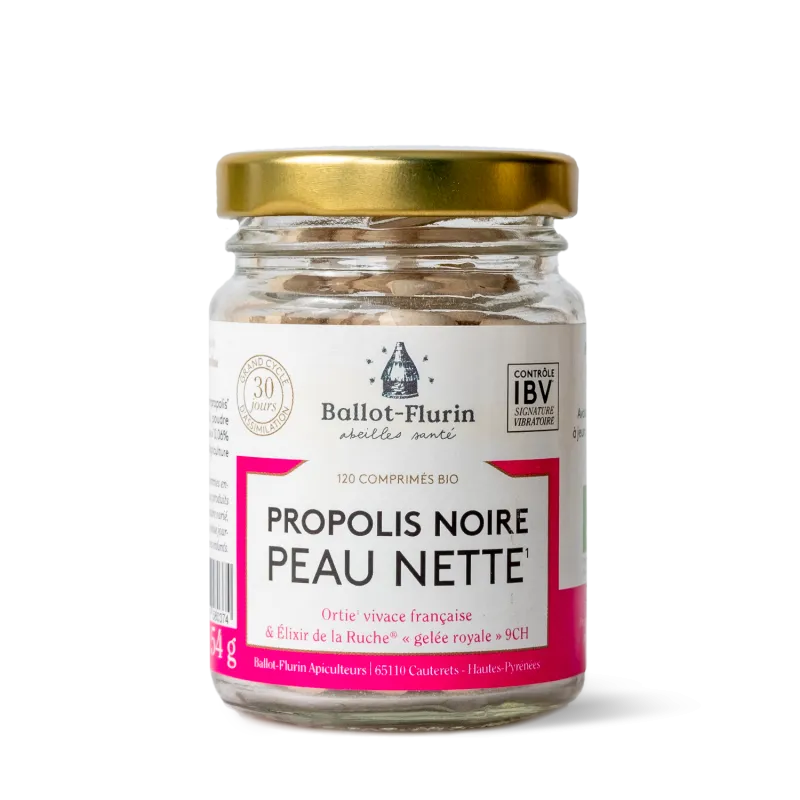 Ballot-Flurin Tablety s černým propolisem pro čistou a krásnou pleť 120 ks min.trv.03/2025 Ballot-Flurin Tablety s černým propolisem pro čistou a krásnou pleť 120 ks min.trv.03/2025