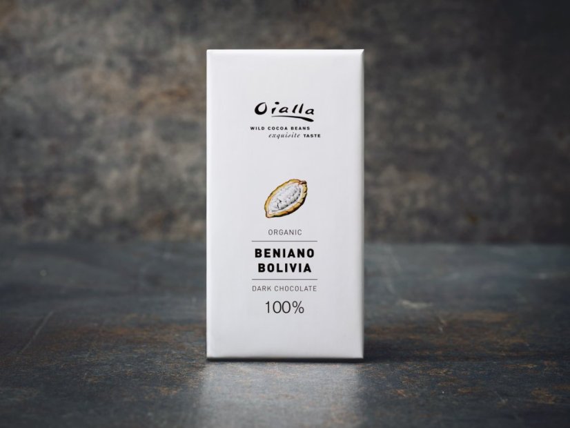 Oialla 100% organická hořká čokoláda z divokých kakaových bobů 60 g