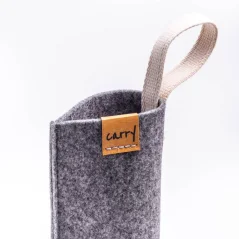 Carry plstený eko obal na sklenenú fľašu, farba šedá