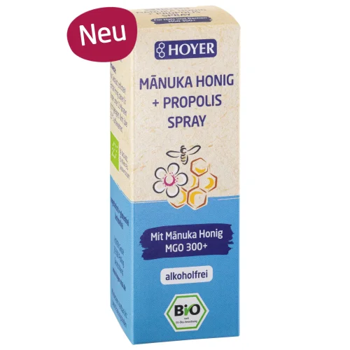 Hoyer bio propolisový sprej bez alkoholu s manukovým medem 30 ml