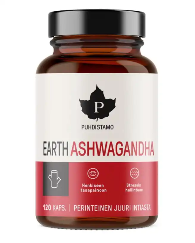 Puhdistamo Bio Earth Ashwagandha 120 kapsúl