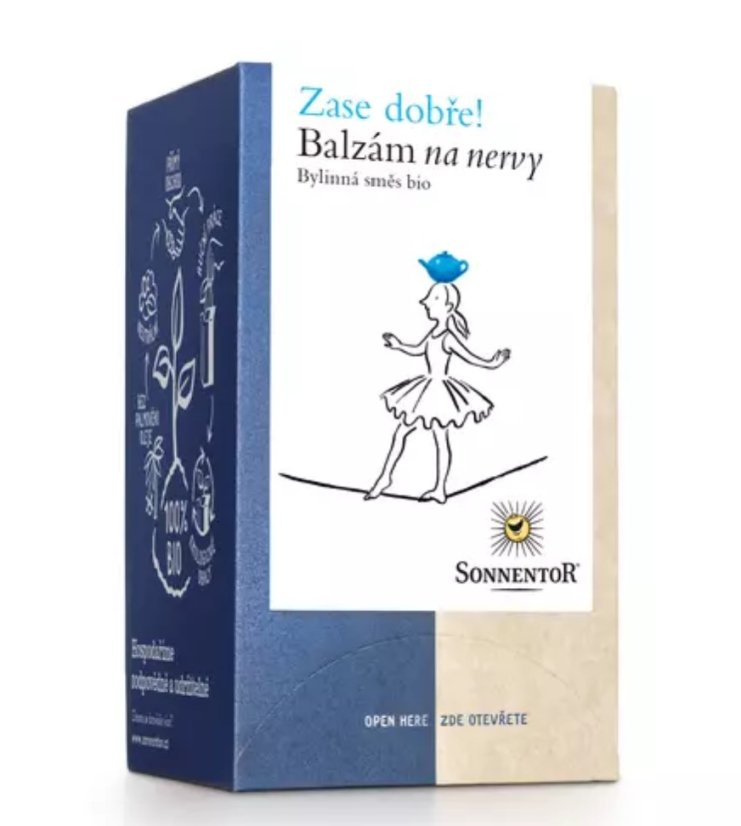Sonnentor Bio porcovaný bylinný čaj Balzám na nervy 27 g