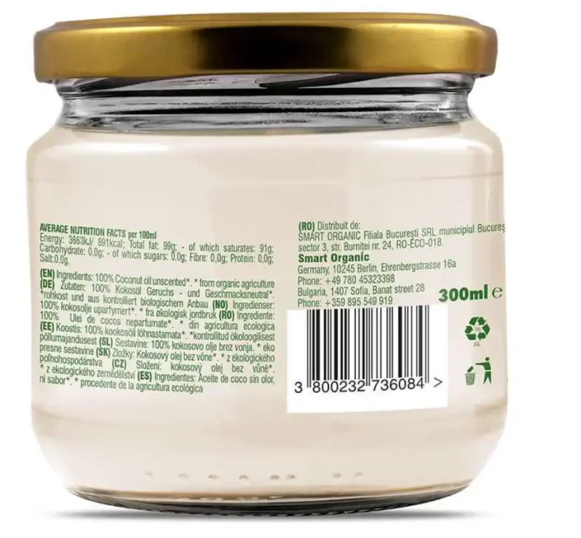 Dragon Superfoods Bio kokosový olej bez vône - objem: 300 ml